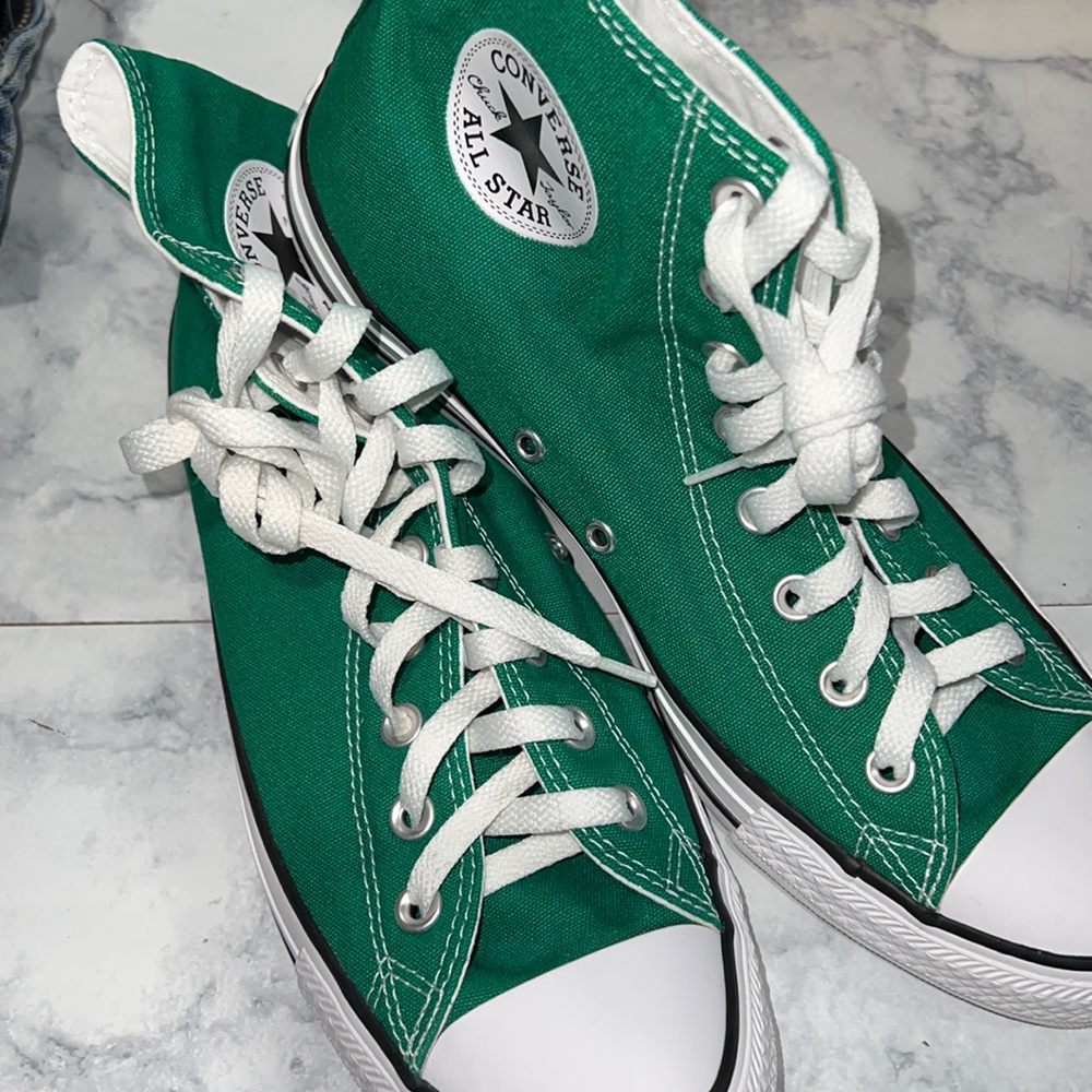 New Green high top converse